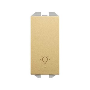 SIMON 270 | Pulsante 10A inciso chiaro e modulo stretto oro 20001151-095