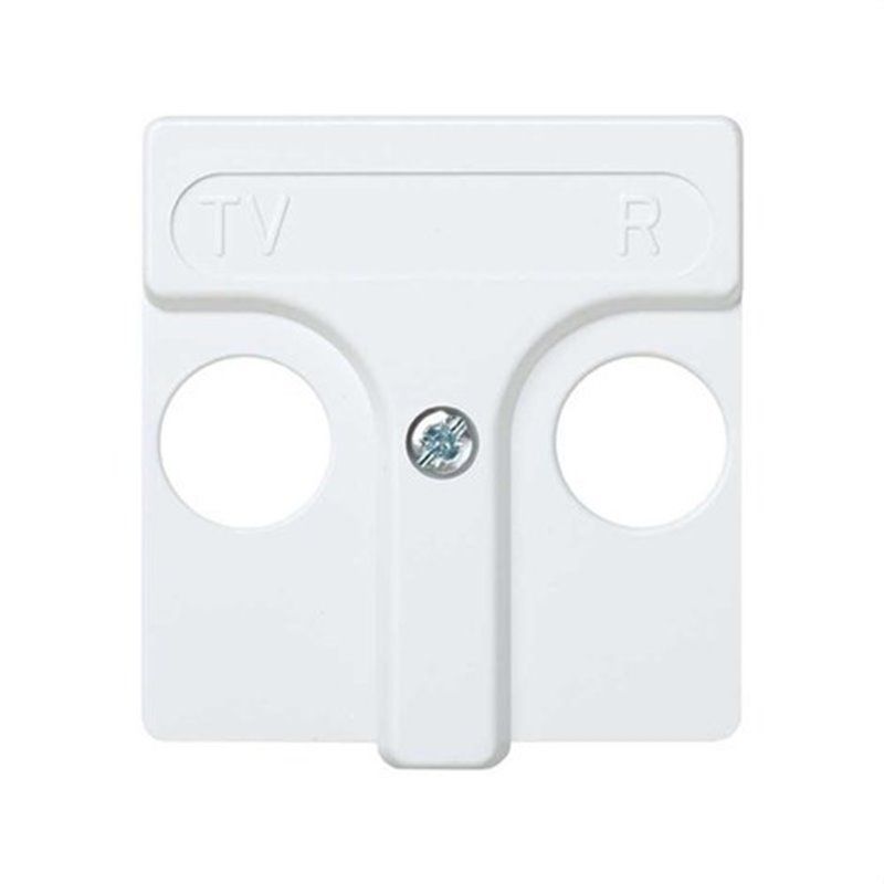 Tapa SIMON 27 45x45mm para toma R-TV blanco nieve