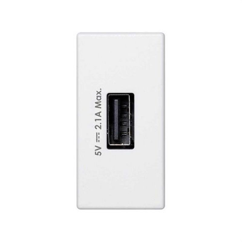 Cargador SIMON K45 USB con 1 módulo de 2,1A blanco