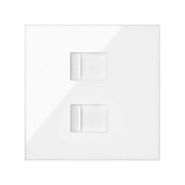SIMÃO 10020111-130 | Kit frontal com 1 elemento + 2 tomadas RJ45 brancas brilhantes