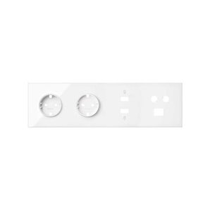 Kit frontal SIMON 100 con 4 elementos+2 bases+HDMI+USB+TV/SAT+RJ45 blanco