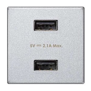 SIMÃO K45 | Carregador USB duplo com 1 módulo de alumínio 2.1A