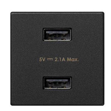 SIMÃO K45 | Carregador USB duplo com 1 módulo de grafite 2.1A