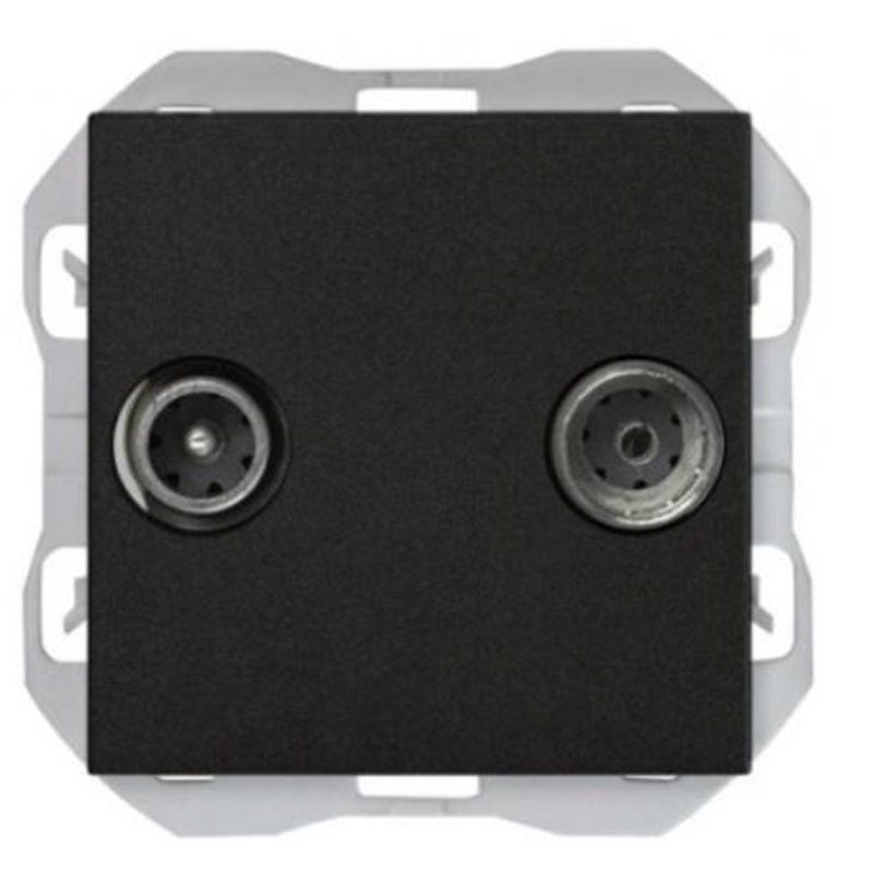 SIMON 270 | R-TV + SAT socket intermediate matt black 20000487-098