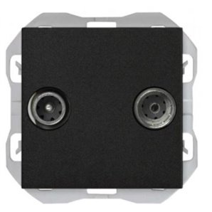 SIMON 270 | Single R-TV + SAT socket matt black 20000486-098