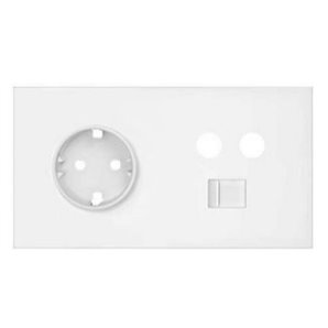 Kit frontal SIMON 100 con 2 elementos+base+TV+RJ45 blanco mate