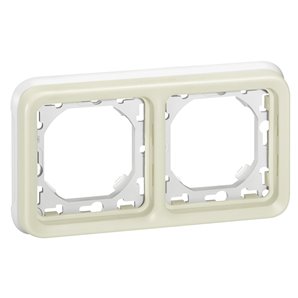 Caja empotrar horizontal 2 posiciones plexo blanco