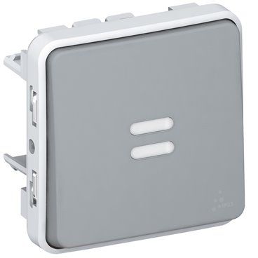 Conmutador luminoso E/S plexo 10AX gris