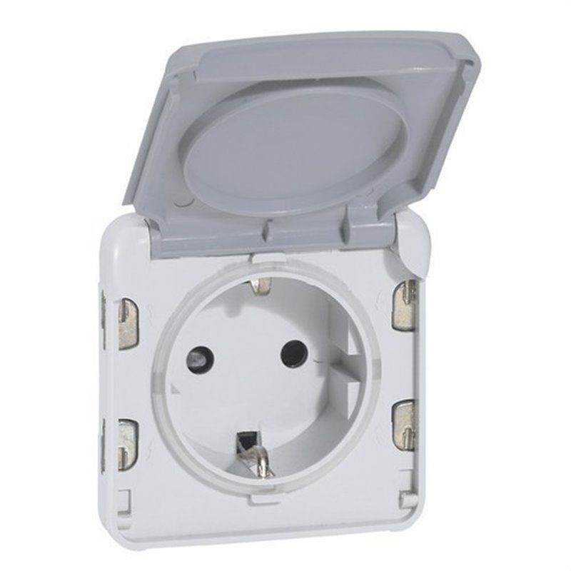 LEGRAND 069570 PLEXO | Toma 2P + TT automática E/S gris