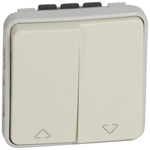 Pulsador persiana plexo E/S blanco