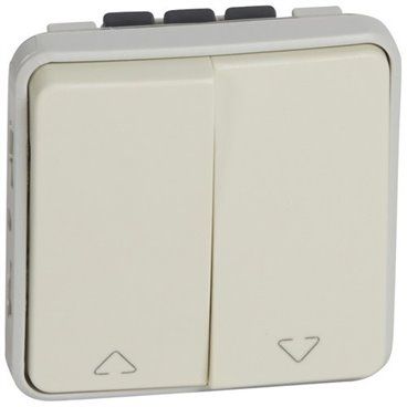 Pulsador persiana plexo E/S blanco