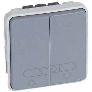 Pulsador persiana E/S plexo gris