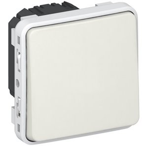 Pulsador 10A plexo E/S blanco