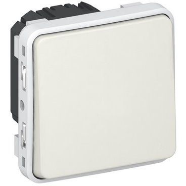 Pulsador 10A plexo E/S blanco