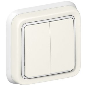 LEGRAND 069855 PLEXO | Interruptor duplo embutido branco