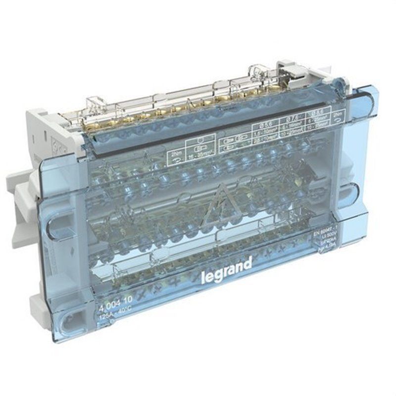 LEGRAND400410 | Distribuidor de barramento modular escalonado 4P 125A 15 saídas 10 módulos