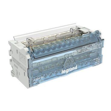 Repartidor modular de barras escalonadas 2 Polos, 40 A, 12 salidas, 6 módulos