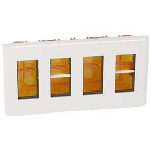 Caja de puesto de trabajo empotrado Mosaic para 4x4 módulos, blanco