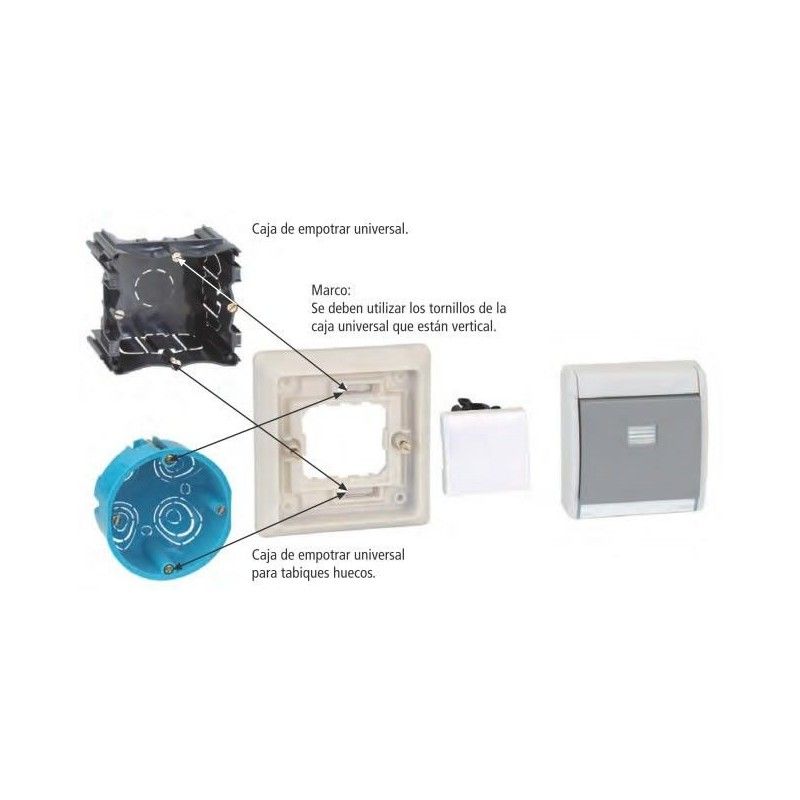 Marco 1 elemento para caja universal Simon 44 Aqua IP55