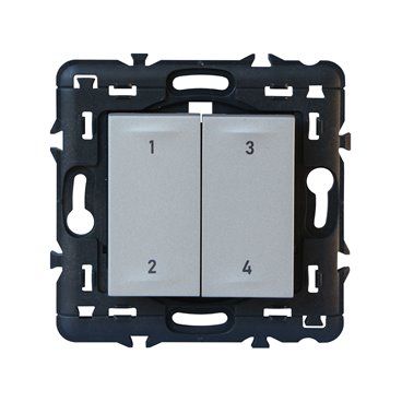 Comando de 4 escenarios inalámbrico VALENA NEXT W/NETATMO sin batería preconfigurados por el usuario con un solo gesto, aluminio