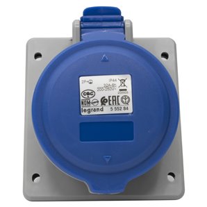 Base cuadrada 32A 2P + TT 250V IP44