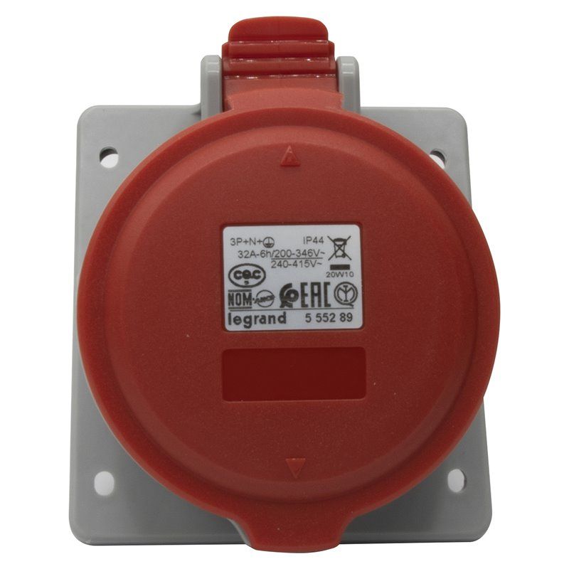 LEGRAND555289 | Base quadrada 32A 3P + N + TT 415V IP44