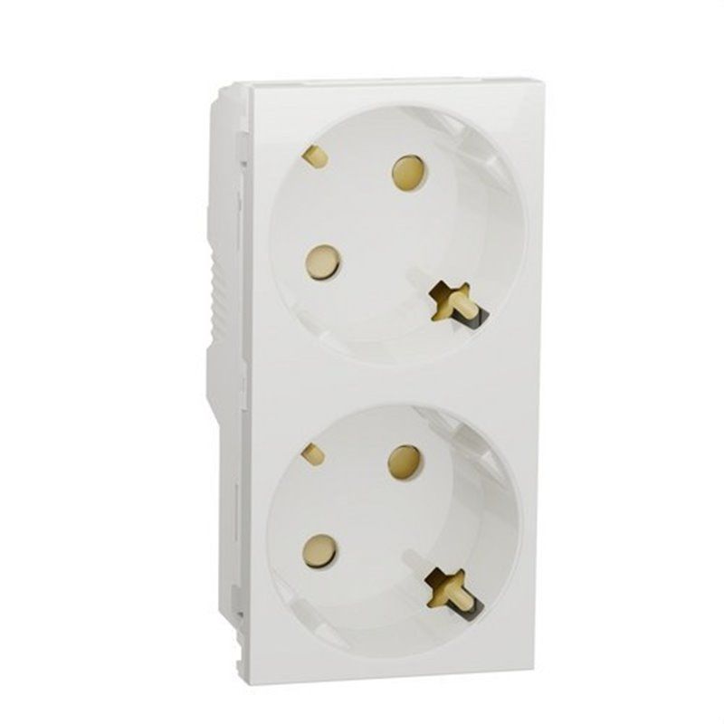 Schuko doble RAPTOR polar SCHNEIDER NU306718A