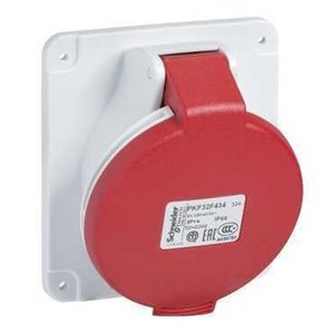 Base empotrar inclinada 32A 3P+TT 380-415V IP44