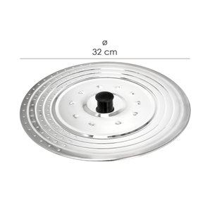 Tapadera Multiusos Acero Inoxidable Ø 32 cm. Uso Tapa Anti Salpicaduras y Escurridor. Tapadera Adpatable Diferentes Medidas 2