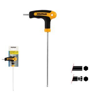 Chave Allen com cabo esférico formato T 4,0 mm. Com cabide