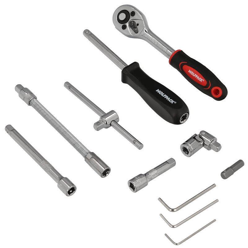 Conjunto de soquetes e bits 1/4" 46 peças