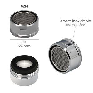 Atomizador Grifos / Monomando M24  (2 piezas) Filtro Aireador Grifo, Economizador de Agua, Difusor Grifo, Aireador Economizador 2