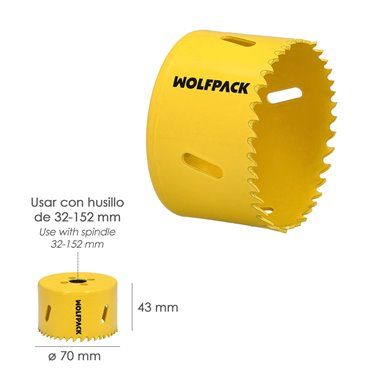 Coroa de serra bimetálica alvo Ø 70 mm.