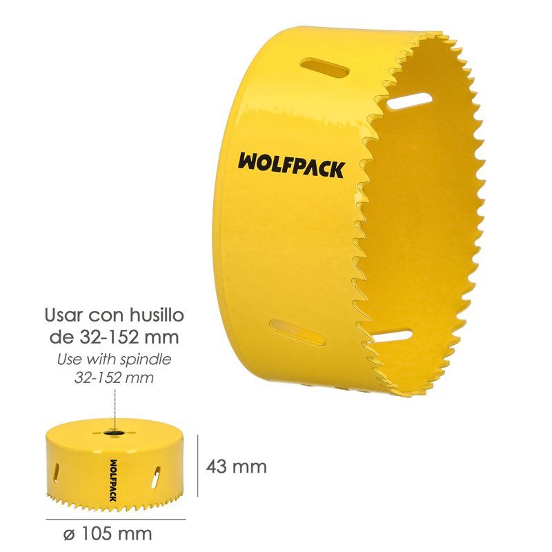 Coroa de serra bimetálica alvo Ø 105 mm.