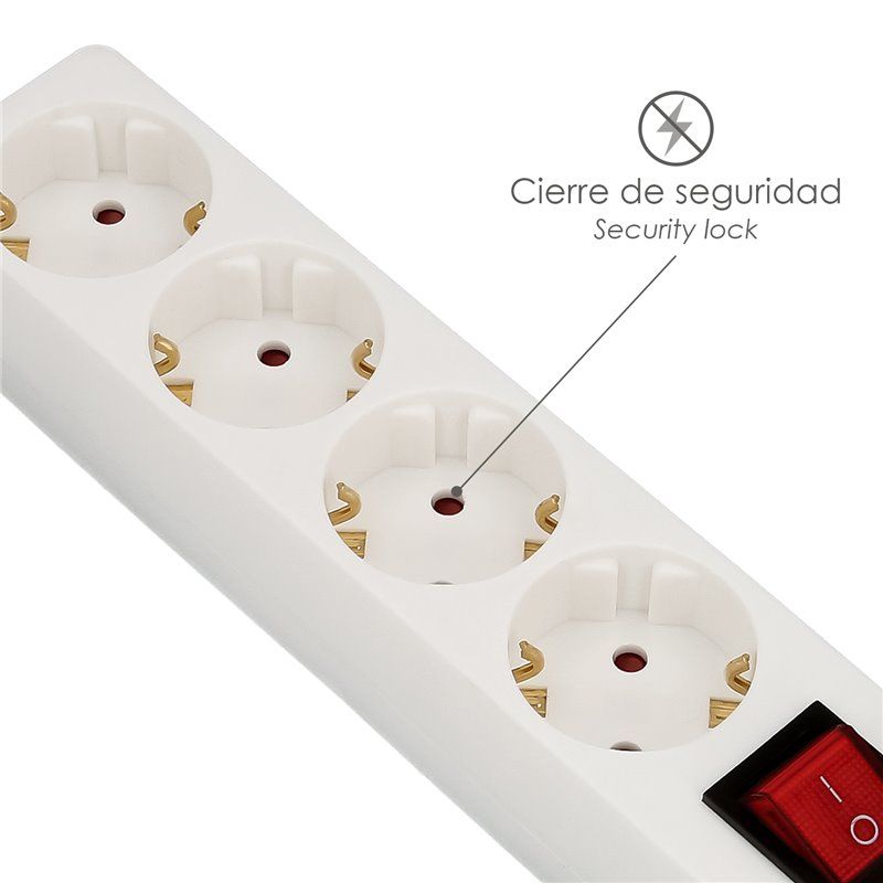 Base Multiple  4 Tomas Con Toma De Tierra Con Interruptor