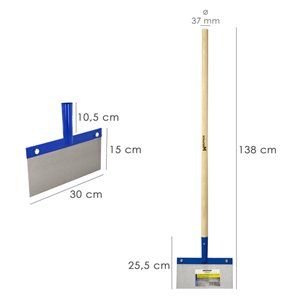 Rascador / Rasqueta Para Techos, Suelos, Paredes 300x150 mm. Con Mango Madera 1200 mm. Fabricado en Acero 2