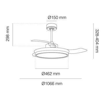 Ventilador DC Areca níquel LED 48W CCT