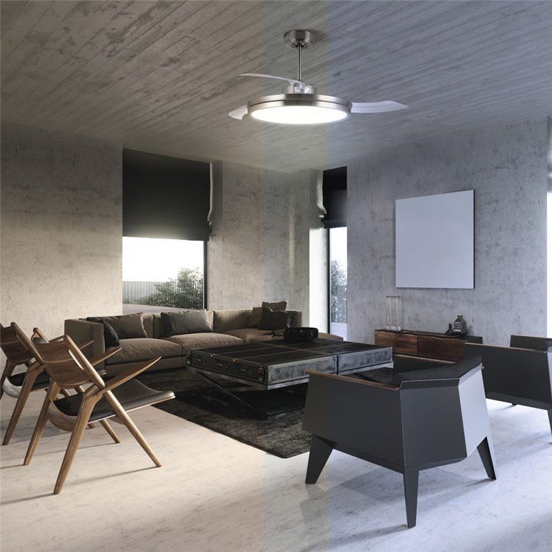 Ventilador DC Areca níquel LED 48W CCT