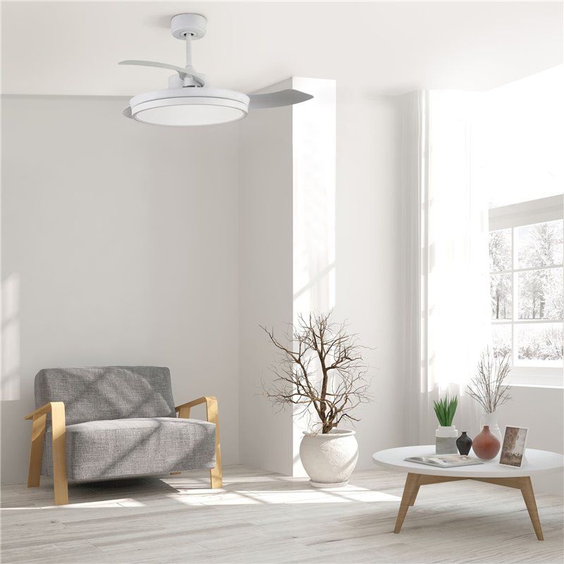 Ventilador DC Areca blanco Led 48W CCT