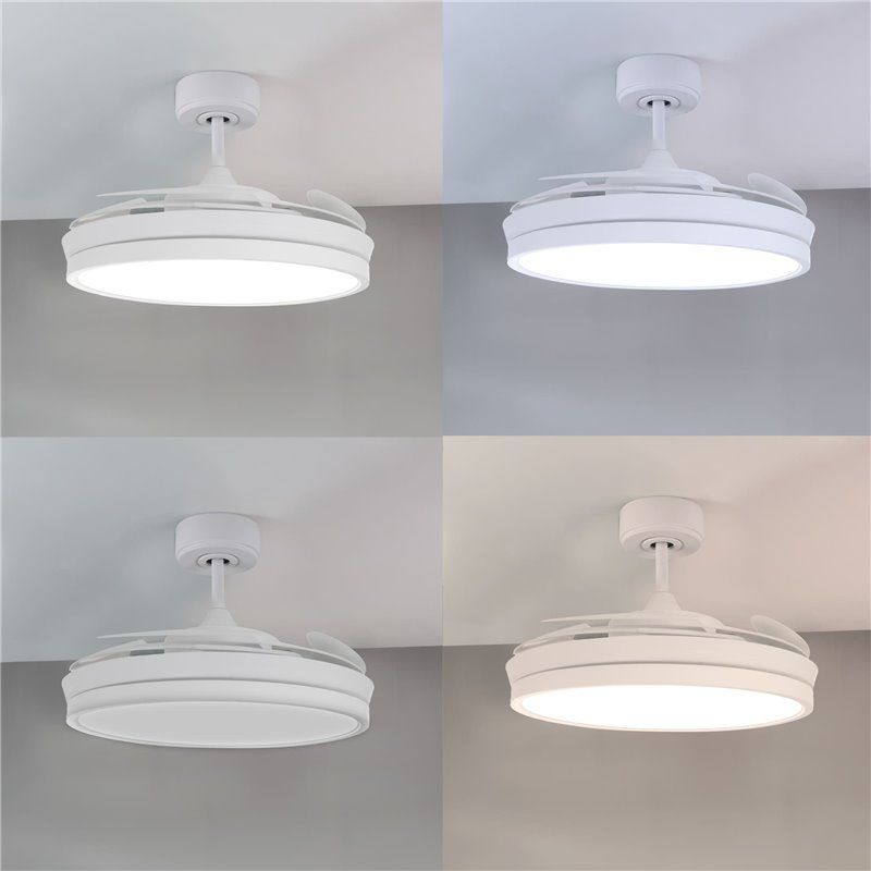 Ventilador DC Areca blanco Led 48W CCT