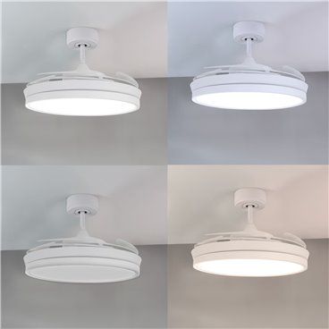 Ventilador DC Areca blanco Led 48W CCT