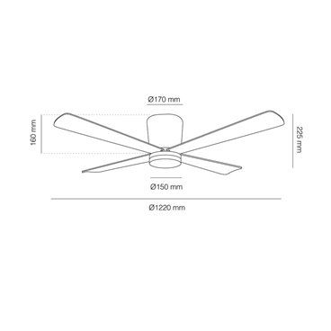 Ventilador DC Surat madera Led 15W CCT