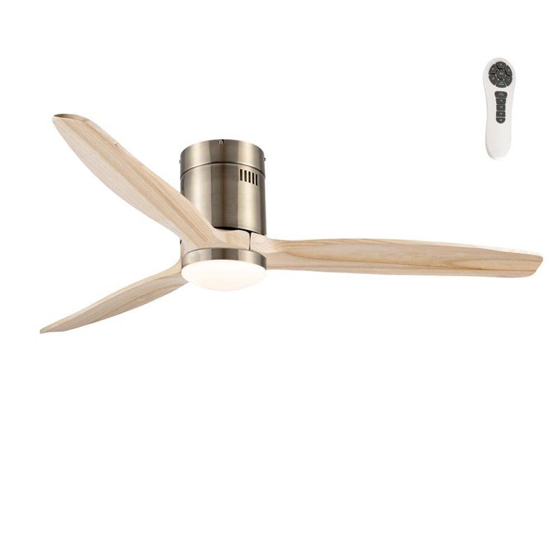 Ventilador DC Yen madera clara Led 15W CCT