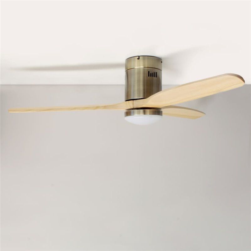 Ventilador DC Yen madera clara Led 15W CCT