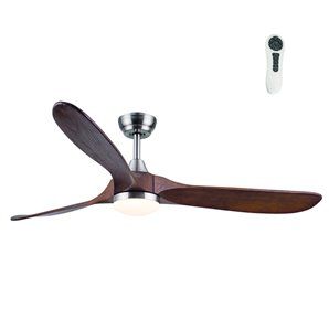 Ventilador DC Yenbig madera oscura LED15W CCT 2