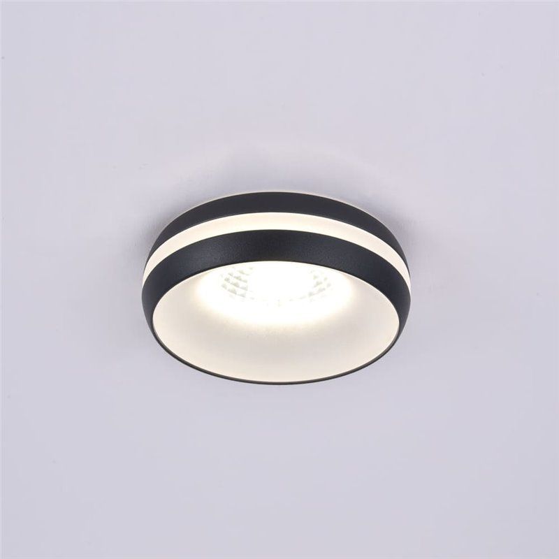 Refletor LED embutido Eve 7W preto IP44