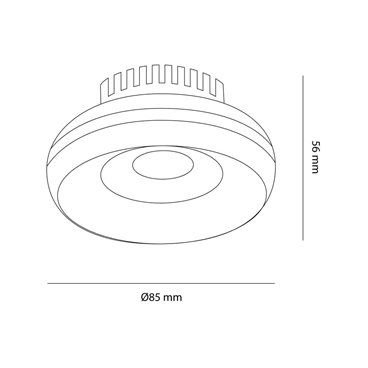 Refletor LED embutido Eve 7W preto IP44