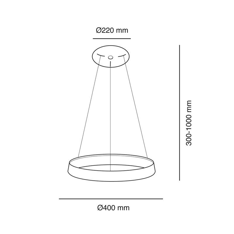 Lámpara colgante Lizer LED 21W plata