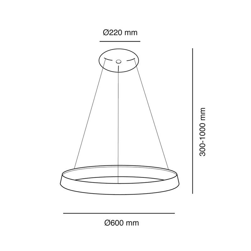 Lámpara colgante Lizer LED 36W plata