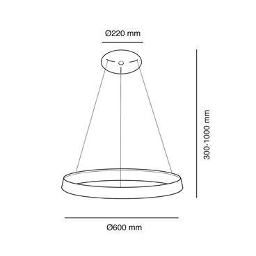 Lámpara colgante Lizer LED 36W plata